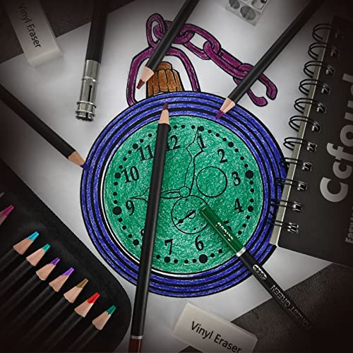 Ccfoud 200 Colored Pencils, Coloring Pencils ZipperCase Set