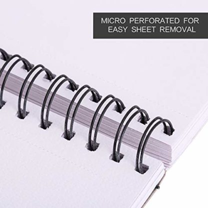 Bachmore Sketchpad 9X12" Inch (57lb/85g), 100 Sheets of Spiral Bound Sketch Book For Artist Pro & Amateurs | Marker Art, Colored Pencil - Image 3