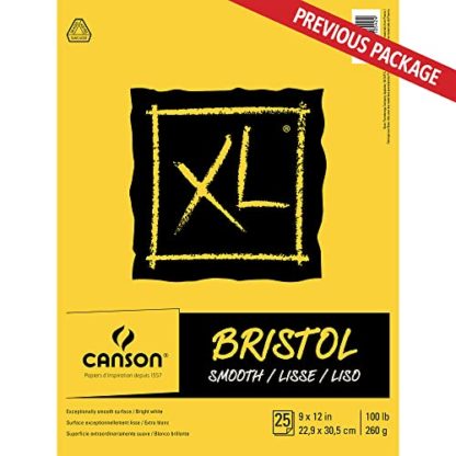 Canson XL Series Bristol Paper, Smooth, Foldover Pad, 9x12 inches, 25 Sheets (100lb/260g) - Artist Paper for Adults and Students - Markers, Pen and Ink - Image 3