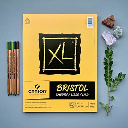 Canson XL Series Bristol Paper, Smooth, Foldover Pad, 9x12 inches, 25 Sheets (100lb/260g) - Artist Paper for Adults and Students - Markers, Pen and Ink - Image 4