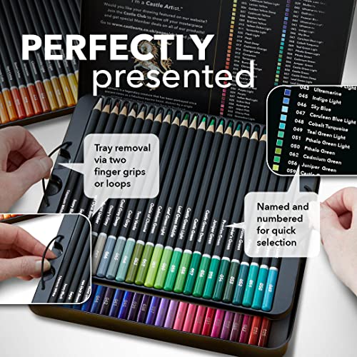 Castle Art Supplies 72 Colored Pencils Set Quality Soft Core Colored