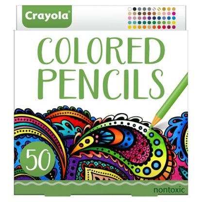 Crayola Colored Pencils For Adults (50ct), Colored Pencil Set for Adult Coloring Books, Coloring Set, Gift for Teens & Adults [Amazon Exclusive]