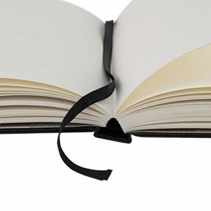 Creative Mark Hard Leather Bound Sketchbook [160 Pages - 5 x 7"], Black Embossed Leatherette Journal, Acid-Free Paper, Perfect for Dry Media, Drawing with Elastic Pen Loop & Page Keeper Ribbon - Image 6
