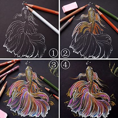 PANDAFLY Professional Colored Charcoal Pencils Drawing Set, Skin Tone Colored Pencil, Pastel Chalk Pencils for Sketching, Shading, Coloring, Layering & Blending, 12 Colors - Image 7