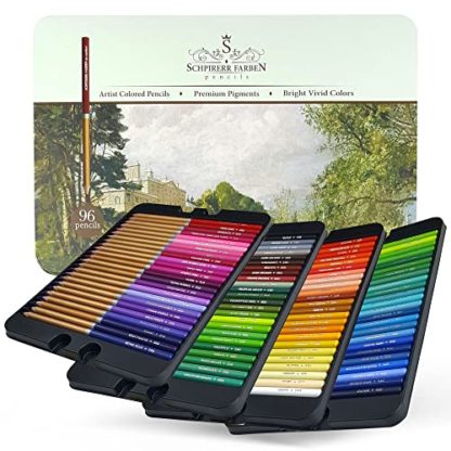 SCHPIRERR FARBEN - Premium Colored Pencils, Oil-Based Coloring Pencils, Soft-Core Color Pencil Set for Adults & Children, Non-Toxic Colored Pencil for Coloring, Sketching, & Doodling, 96 Colors