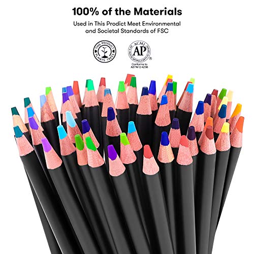 Soucolor 180-Color Artist Colored Pencils Set for Adult Coloring Books, Soft Core, Professional Numbered Art Drawing Pencils for Sketching Shading Blending Crafting, Gift Tin Box for Beginners Kids - Image 7