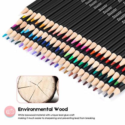 Soucolor 72-Color Colored Pencils for Adult Coloring Books, Back to School Supplies, Soft Core, Artist Drawing Sketching Pencils Set, Art Supplies Kit Gifts for Kids Teens Beginners Blending Shading - Image 4