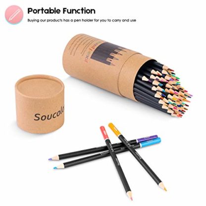Soucolor 72-Color Colored Pencils for Adult Coloring Books, Back to School Supplies, Soft Core, Artist Drawing Sketching Pencils Set, Art Supplies Kit Gifts for Kids Teens Beginners Blending Shading - Image 5