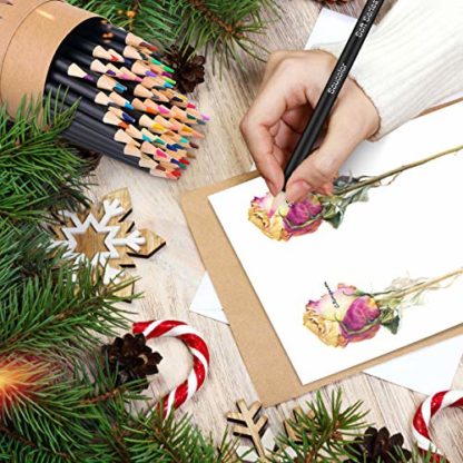 Soucolor 72-Color Colored Pencils for Adult Coloring Books, Back to School Supplies, Soft Core, Artist Drawing Sketching Pencils Set, Art Supplies Kit Gifts for Kids Teens Beginners Blending Shading - Image 7