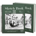 Sketch Book 8.5x11 - Spiral Sketchbook Pack of 2, SuFly 200 Sheets (68  lb/100gsm) Acid Free Sketch Pads for Drawing for Adults Spiral-Bound with  Hard Cover for Kids & Adults, 100 Sheets
