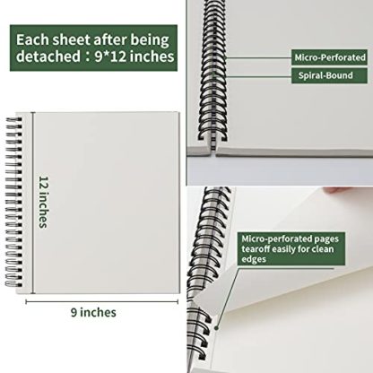 Sketch Book 8.5"x11", Spiral Sketchbook Pack of 2, SuFly 200 Sheets (68 lb/100gsm) Acid Free Sketch Pads for Drawing for Adults Spiral Bound with Hard Cover for Kids & Adults, 100 Sheets Each - Image 5