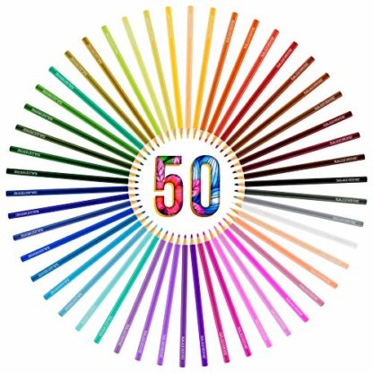 U.S. Art Supply 50 Piece Adult Coloring Book Artist Grade Colored Pencil Set -Vibrant Colors, Smooth Art Drawing, Sketching, Shading, Blending - Fun Activities for Students, Beginners, All Ages - Image 5