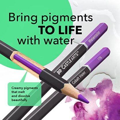 Castle Art Supplies 120 Watercolor Pencils Set | Quality Vibrant Pigments | Draw and Paint at Same Time | For Adult Artists and Professionals | Protected and Organized in Presentation Tin - Image 4