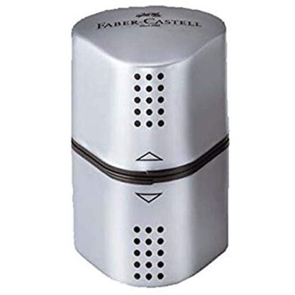 Faber-Castell Grip Trio Pencil Sharpener - Grey, 3-in-1 Artist Pencil Sharpener, Manual Handheld Sharpener for Colored Pencil, Jumbo and Graphite Pencils - Image 3