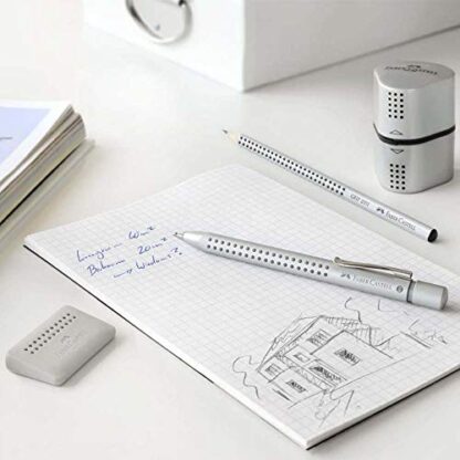 Faber-Castell Grip Trio Pencil Sharpener - Grey, 3-in-1 Artist Pencil Sharpener, Manual Handheld Sharpener for Colored Pencil, Jumbo and Graphite Pencils - Image 4
