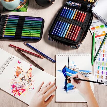 KALOUR Premium Colored Pencils for Adult Coloring Book,Set of 50 Colors,with Zipper Slot Pencil Case,Soft Core,Ideal for Layering Blending,for Artists Beginners - Image 6