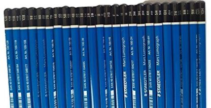 Wooden Pencil By Staedtler Mars Lumograph - Pack of 24 Degrees in Practical Plastic Storage Box With 6" and 8" Aluminum Ruler - Image 3