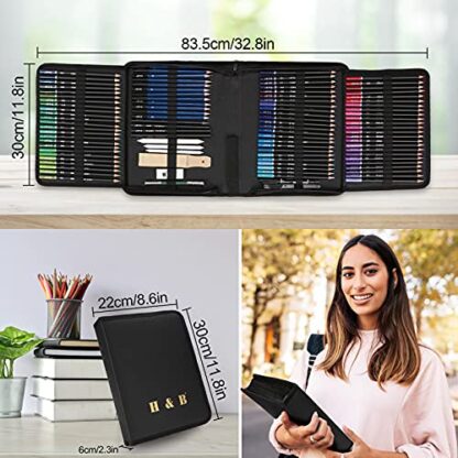 YBLANDEG Drawing and Sketching Colored Pencils Kit 145PCS, Professional Art Supplies Painting Pencils Set, Graphite Charcoal Art Pencils Teens Adults and Artists - Image 6