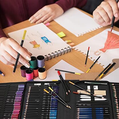 YBLANDEG Drawing and Sketching Colored Pencils Kit 145PCS, Professional Art Supplies Painting Pencils Set, Graphite Charcoal Art Pencils Teens Adults and Artists - Image 7