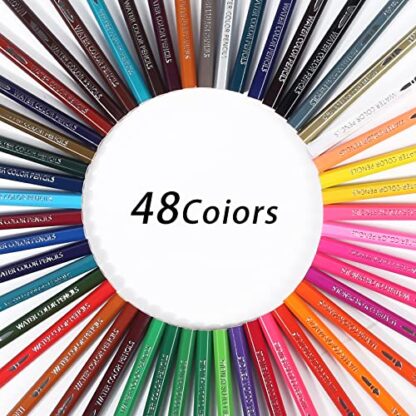 cyper top 48 Watercolor Pencils, Professional Colored Pencils for Adults, kids and Coloring Book, Artist Drawing Pencils with a Water Color Brush for Blending, Sketching, Shading - Image 6