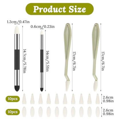 24pcs Artist Blending Stump and Sponge Pen, Double Headed Drawing Art Blender Pencil Sketch Scrapers Tools With Washable Rubbing Head for Lightening and Highlight - Image 3