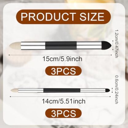 6pcs Artist Blending Sponge Pen, 2 Sizes Double-Headed Pastel Blending Stump Pencil Sketch Brush Rubbing Lucy Drawing Art Foam Blender Stick Blender Tool for School Students Beginners Supplies - Image 3