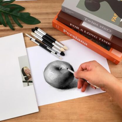 6pcs Artist Blending Sponge Pen, 2 Sizes Double-Headed Pastel Blending Stump Pencil Sketch Brush Rubbing Lucy Drawing Art Foam Blender Stick Blender Tool for School Students Beginners Supplies - Image 5
