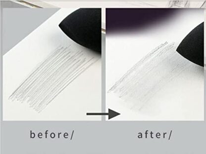 Artist Blending Sponge Pen Dual Tip Washable Sketch Rubbing Sponge Brush Reusable Drawing Art Blenders Tools for Artist Professional Student Sketch Drawing Blending Lightening and Highlight - Image 4
