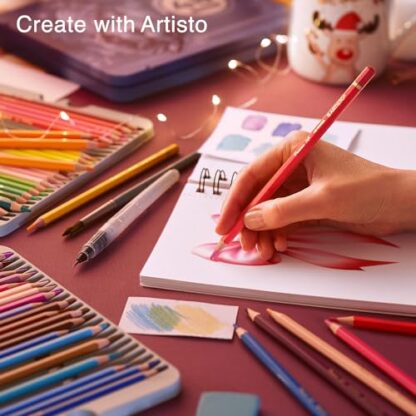 Artisto Premium Watercolor Pencils | Set of 48, Quality 3.5mm Soft Core Leads, Water-Soluble Pencils, Perfect for Beginner & Advanced Artists - Image 6