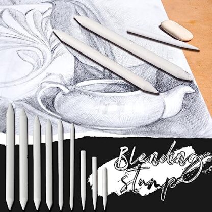 Fulmoon 288 Pcs Blending Stump and Tortillion Set Paper Art Blenders Blending Stumps for Drawing Shading Drawing Supplies Pencil Sketch Paint Tools for Student Artist Markers (Assorted) - Image 6