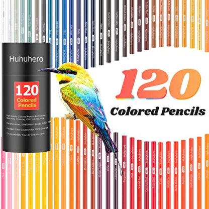 Huhuhero 120 Count Colored Pencils Set for Adult Coloring Books, Soft Core Vibrant Blendable Art Drawing Pencils, Premium Art Supplies for Kids Adults Beginners, Back to School Supplies Teacher Gifts - Image 3