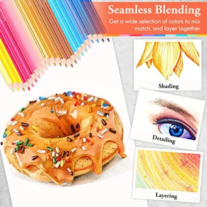 Huhuhero 120 Count Colored Pencils Set for Adult Coloring Books, Soft Core Vibrant Blendable Art Drawing Pencils, Premium Art Supplies for Kids Adults Beginners, Back to School Supplies Teacher Gifts - Image 4