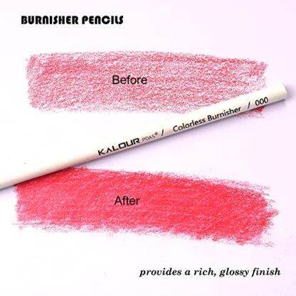 KALOUR Colorless Blender and Burnisher Pencils Set,Non-pigmented, Wax Based Pencil,perfect for Blending Softening Edges,ideal for Colored Pencils,Art Supplies for Artists Beginners(6 Pencils Total) - Image 4