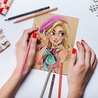 MARTCOLOR 24 Colors Skin Tone Colored Pencils for Portraits and Skintone Artists, Oil Color Pencils for Drawing, Sketching, Adult Coloring, Shading, Layering & Blending - Image 9