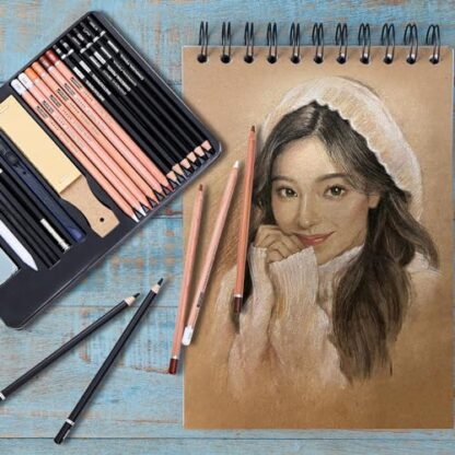 PANDAFLY Professional Colored Charcoal Pencils Drawing Set, 20 Pack Art Pencil Kit - Pastel Chalk Pencils, Black & White Charcoal Pencils, Graphite Pencils, Charcoal Sticks, P932-20 - Image 9