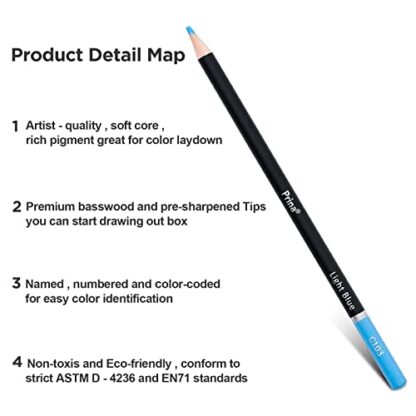 PRINA Art Supplies 120 Colors Colored Pencils Set for Adults Coloring Books with Sketchbook, Professional Vibrant Artists Coloring Pencils for Drawing Sketching Blending Shading, Soft Core Oil Based - Image 9
