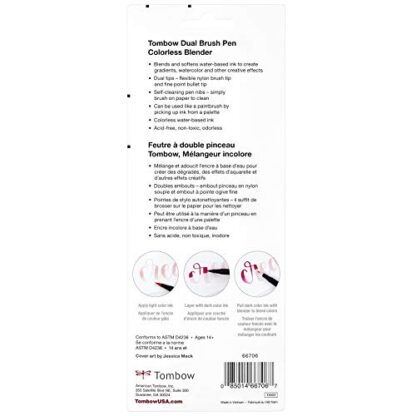 Tombow 66706 Dual Brush Pen Colorless Blender, 3-Pack. Colorless Ink Blends and softens Colors - Image 5