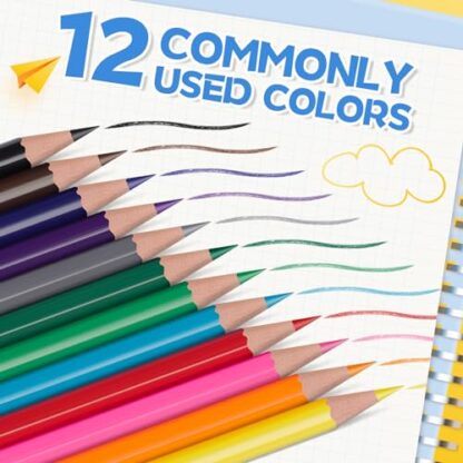 144 Count Colored Pencils for Kids, 12 Pack Colored Pencils Bulk in 12 Vibrant Colors, Pre-sharpened Color Pencils, Bulk Coloring Pencils School Supplies for Teachers, Classroom Prizes, Art Supplies - Image 3