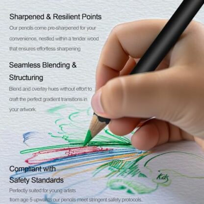 Colored Pencils for Adult Coloring Books, 72 Color Pencils, Professional Art Supplies for Artists, Coloring Pencils for Adults for Beginners and Teens. - Image 4