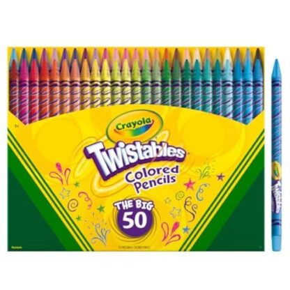 Crayola Twistables Colored Pencil Set (50ct), No Sharpen Colored Pencils For Kids, Coloring Book Pencils, Easter Basket Stuffers, Gifts for Kids, 4+ - Image 3