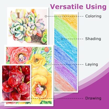 Easter Basket Stuffers for Teens, 72 Colored Pencils for Adult Coloring Books, Professional Coloring Pencils Set, Art Supplies for Drawing, Sketching, Valentines Gifts for Adults Teen & Pro. - Image 6