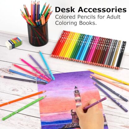 Easter Basket Stuffers for Teens, 72 Colored Pencils for Adult Coloring Books, Professional Coloring Pencils Set, Art Supplies for Drawing, Sketching, Valentines Gifts for Adults Teen & Pro. - Image 7