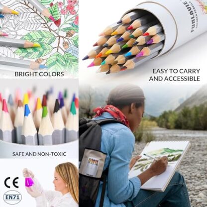 FUNLAVIE Colored Pencils Coloring Pencils Premium Art Drawing Pencil for Adults Coloring Book - Image 6