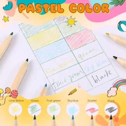 Faccito Mini Drawing Colored Pencils for Kids 3.5 Inch Portable Short Fat 6 Different color Pre Sharpened Pencils in Bulk for Children Painting Classroom School Supplies - Image 4