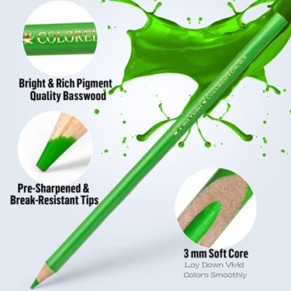 FanVean Colored Pencils Color Pencil Set for adult Coloring book Birthday Gift for Kids-1025 - Image 3
