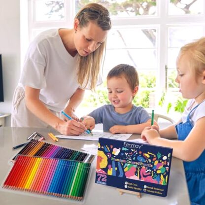 Fenmay 72 Count Colored Pencils for Adult Coloring Books, Soft Core Drawing Sketching Blending Shading Pencils, Color Pencils Set Gift for Beginners Artists - Image 7