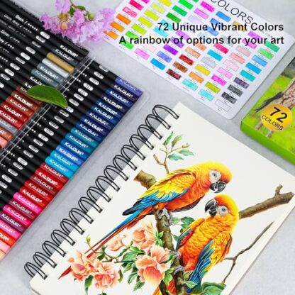 KALOUR Colored Pencils for Adult Coloring Books, 72 Count, Soft Core, Ideal for Drawing, Blending, Shading - Image 3