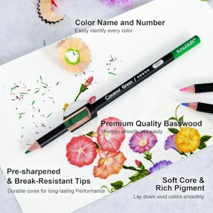 KALOUR Colored Pencils for Adult Coloring Books, 72 Count, Soft Core, Ideal for Drawing, Blending, Shading - Image 4