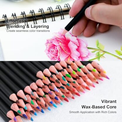 KALOUR Colored Pencils for Adult Coloring Books, 72 Count, Soft Core, Ideal for Drawing, Blending, Shading - Image 7