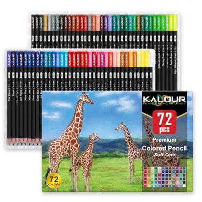 KALOUR Colored Pencils for Adult Coloring Books, 72 Count, Soft Core, Ideal for Drawing, Blending, Shading